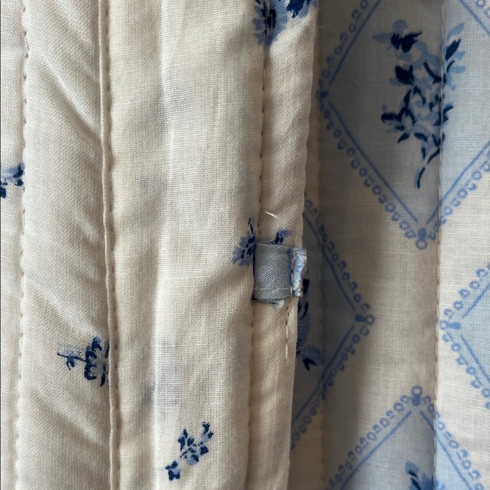 Japna Blue and White Quilted Vest - Picture 8 of 11